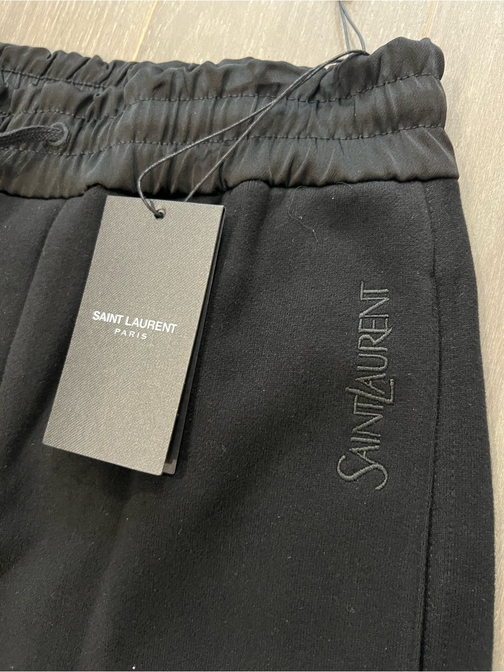 Saint Laurent Black Wide-Leg Jogging Pants